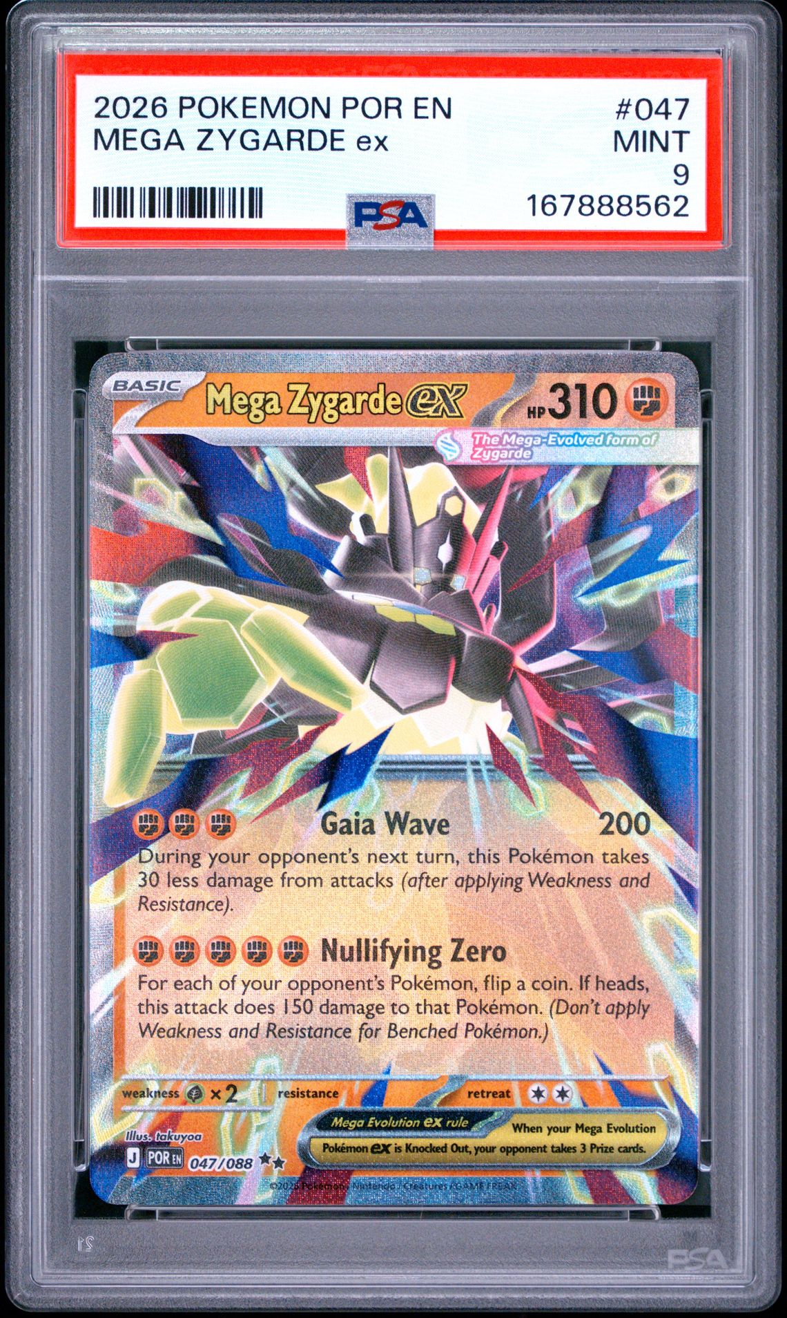 2026 Pokemon Por En-Perfect Order Mega Zygarde Ex #047 Mint 9 front