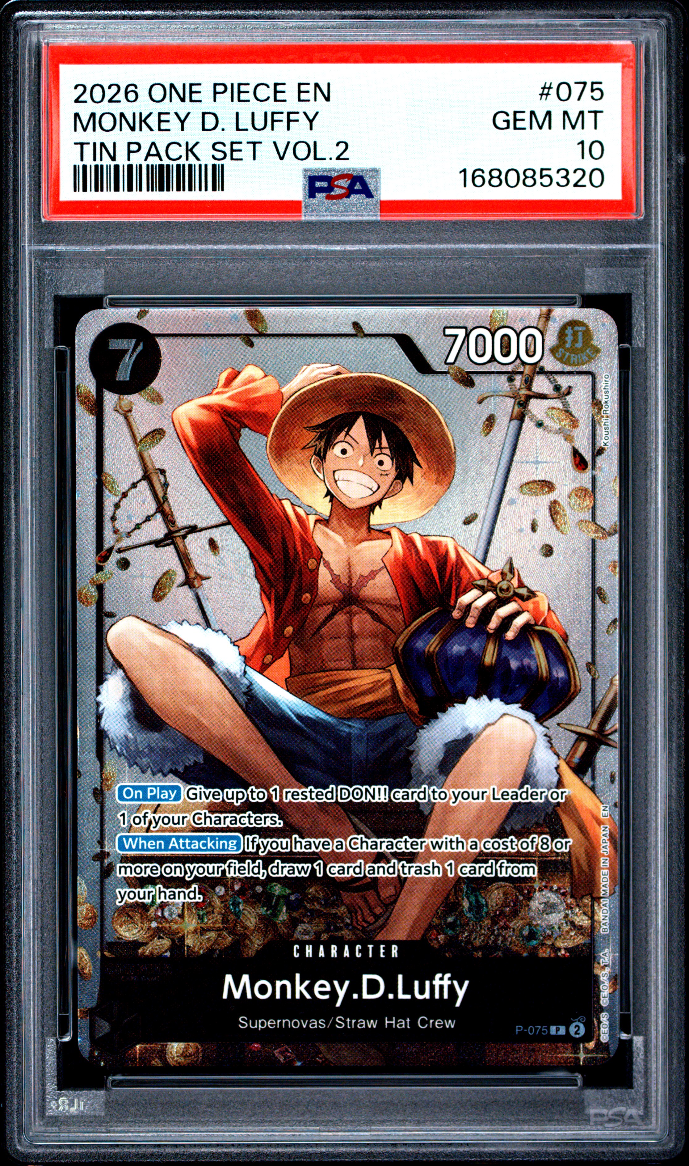 2026 #075 Monkey D. Luffy PSA 10 One Piece Promos