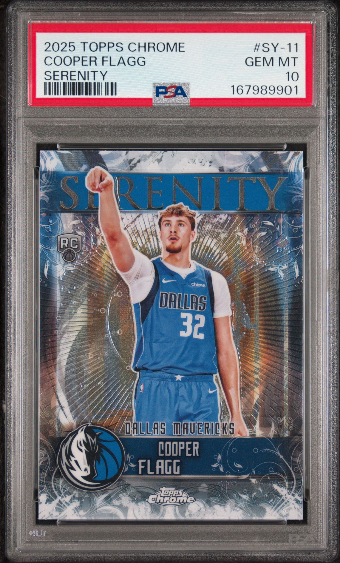 2025 Topps Chrome Serenity Cooper Flagg #Sy-11 Gem Mt 10 front view - PSA graded GEM MT 10
