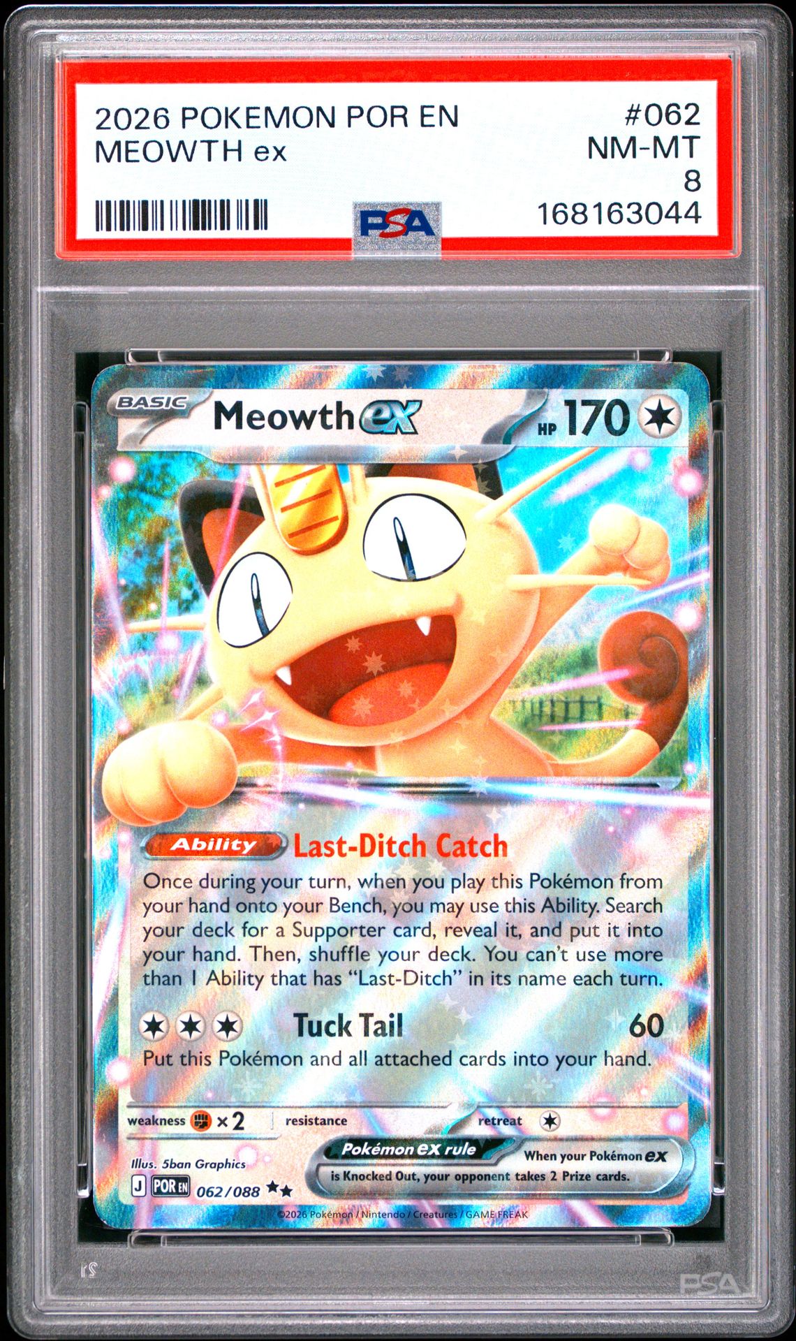 2026 Pokemon Por En-Perfect Order Meowth Ex #062 Nm-Mt 8 front
