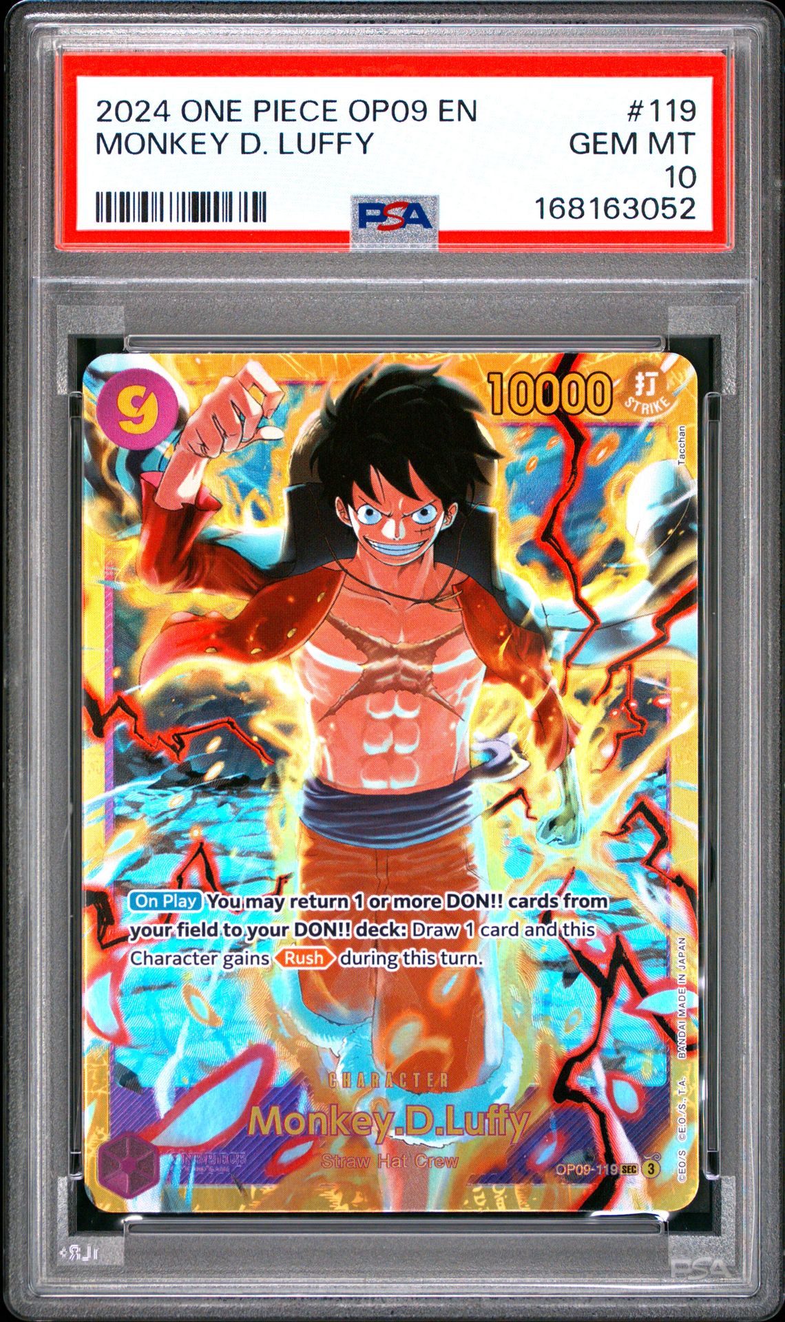 2024 One Piece Op09-Emperors In The New World Monkey D. Luffy #119 Gem Mt 10 front