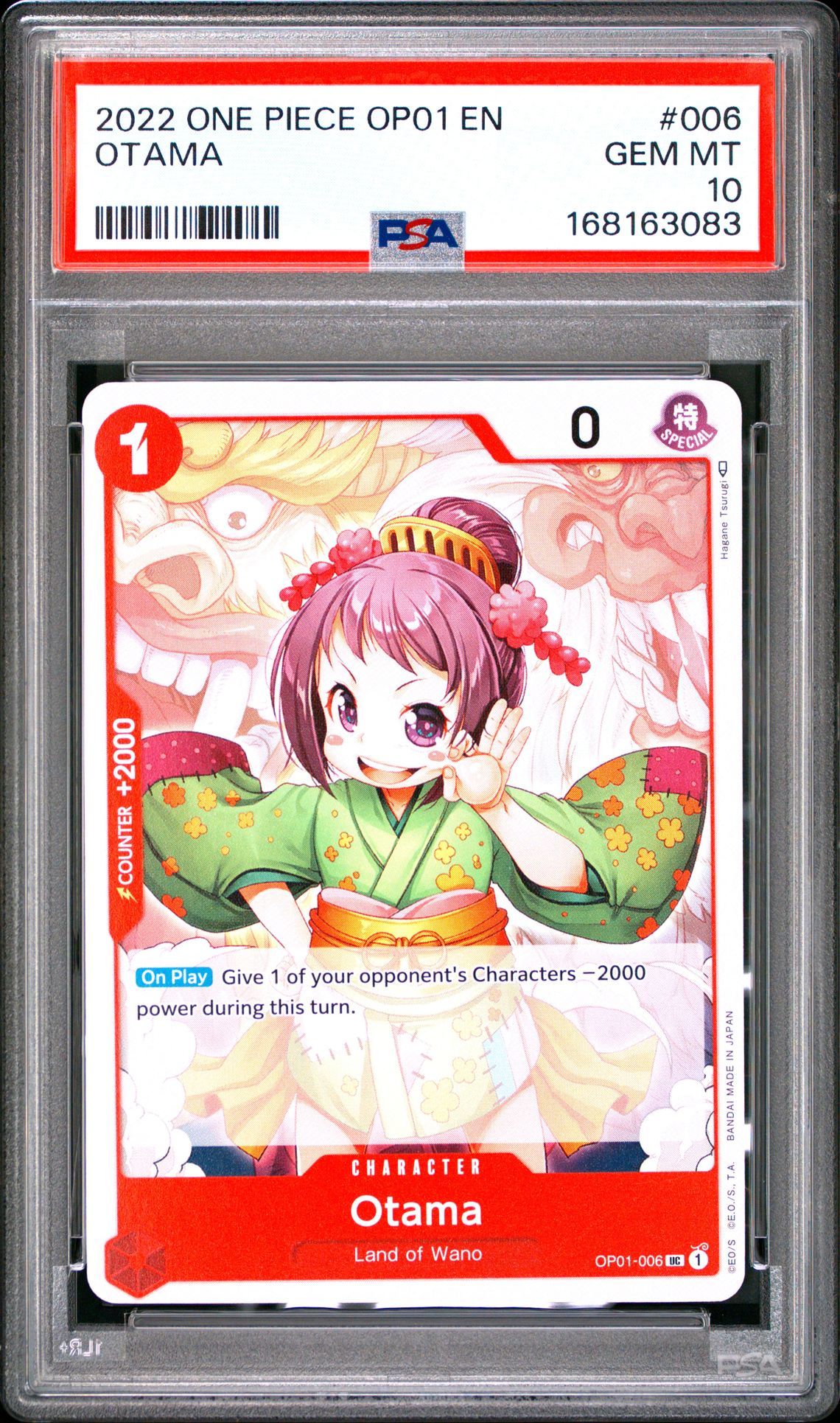 2022 One Piece Op01-Romance Dawn Otama #006 Gem Mt 10 front view - PSA graded GEM MT 10