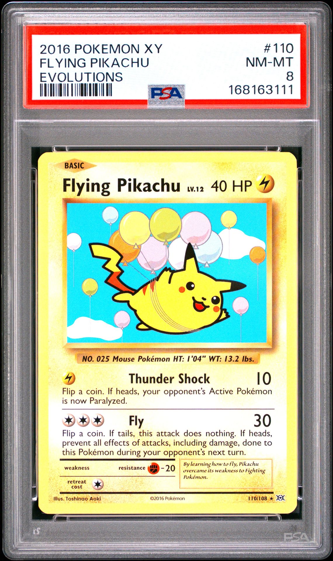 2016 Pokemon Xy Evolutions Flying Pikachu #110 (Evolutions) Nm-Mt 8 front