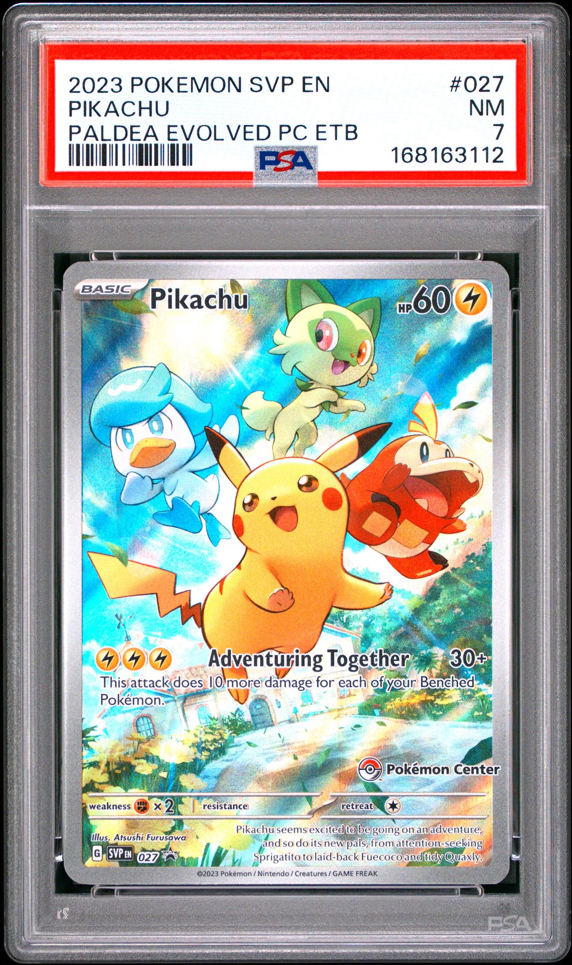 2023 Pokemon Svp En-Sv Black Star Promo Pikachu #027 (Paldea Evolved Pc Etb) Nm 7 front