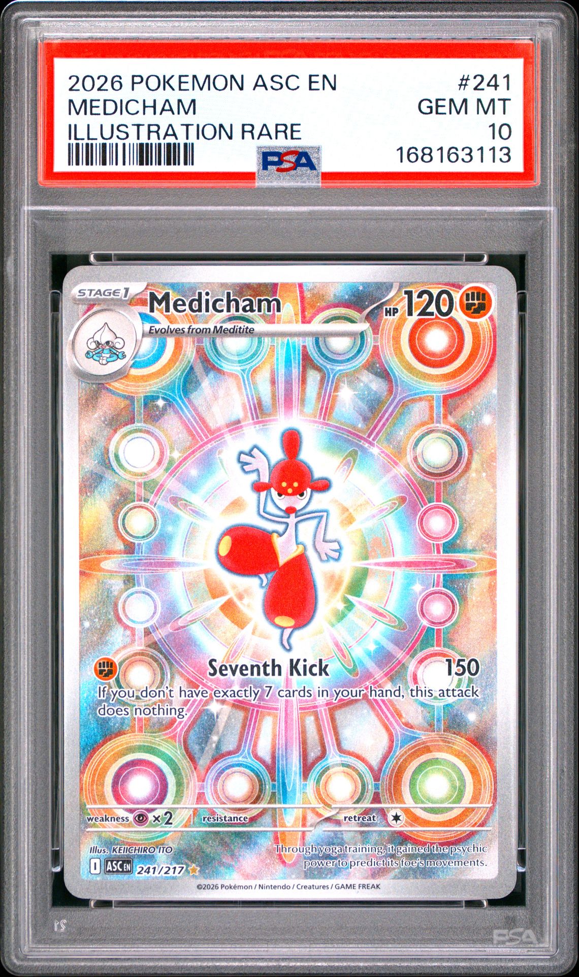 2026 Pokemon Asc En-Ascended Heroes Medicham #241 (Illustration Rare) Gem Mt 10 front view - PSA graded GEM MT 10