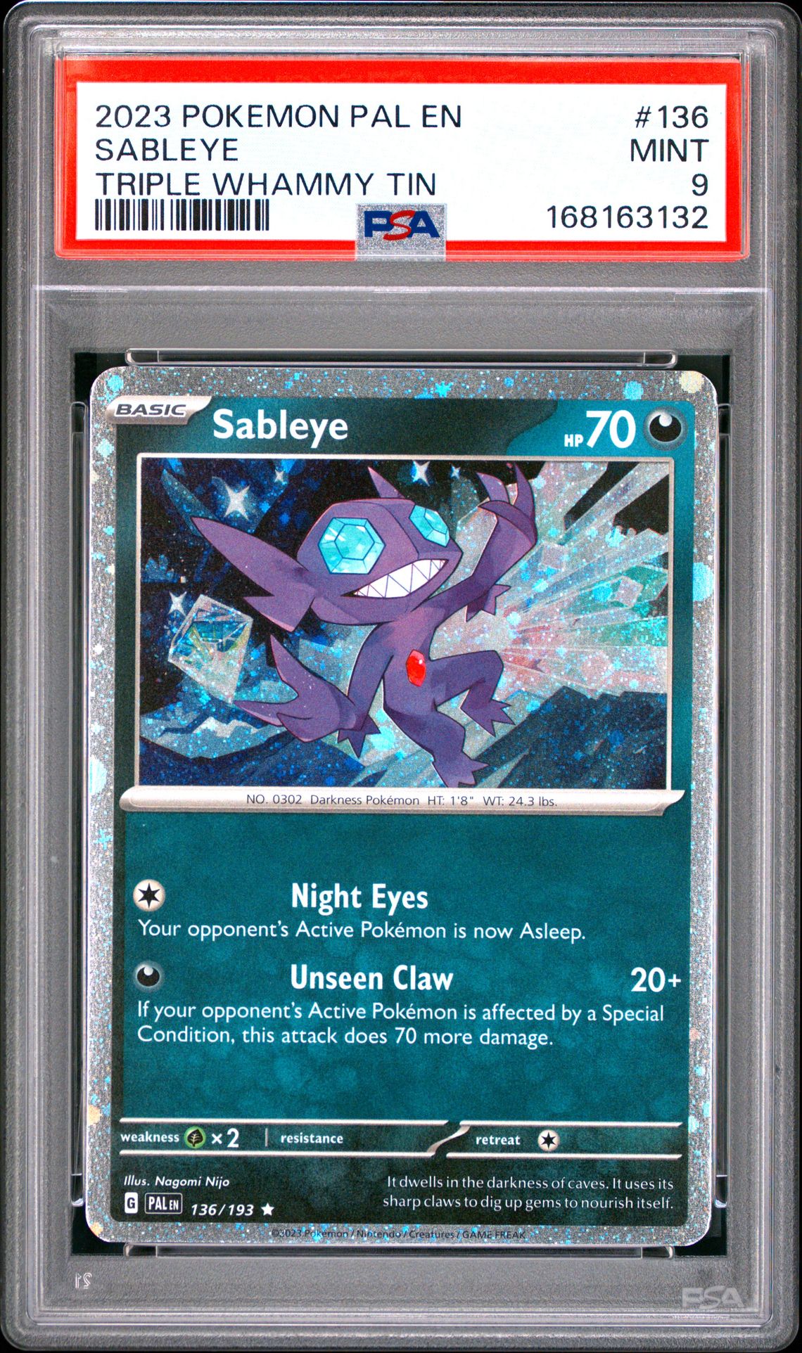 2023 Pokemon Pal En-Paldea Evolved Sableye #136 (Triple Whammy Tin) Mint 9 front
