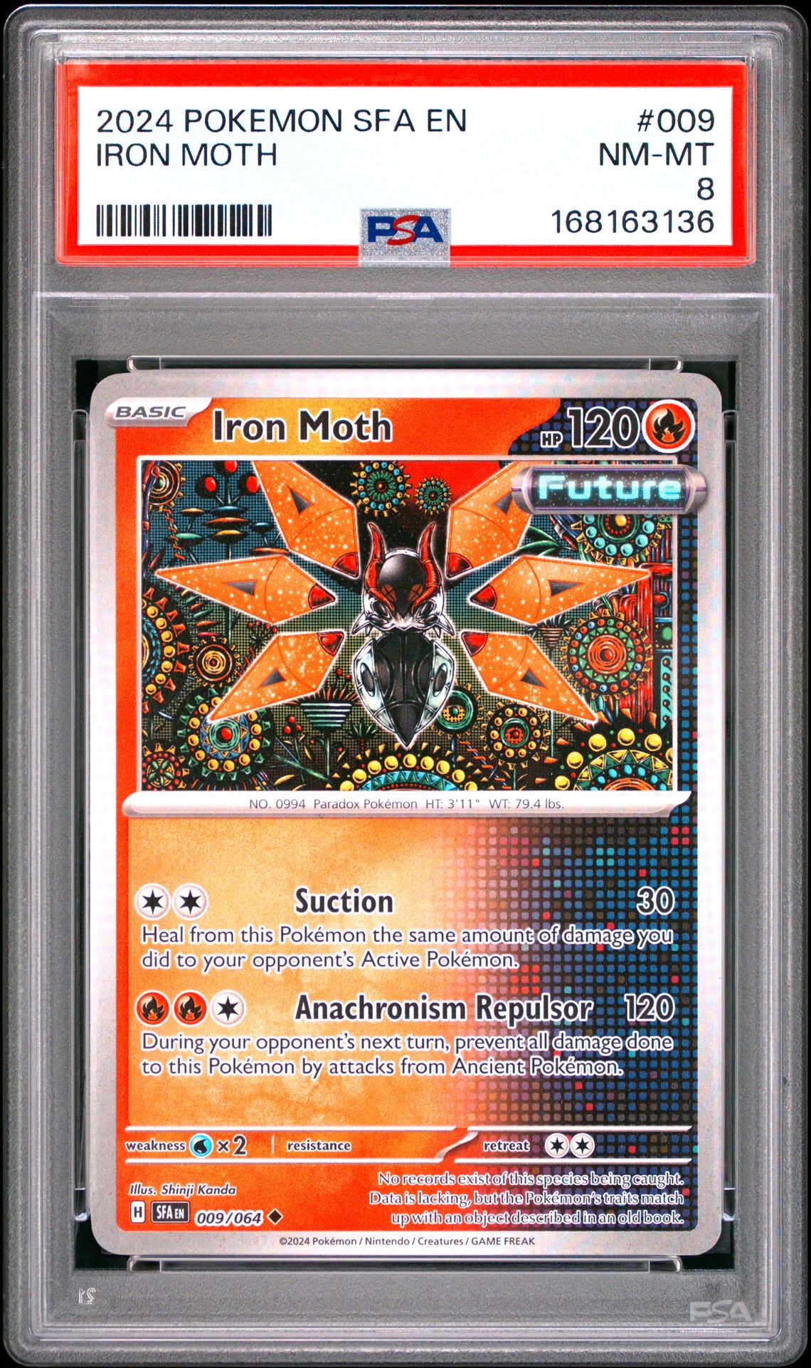 2024 Pokemon Sfa En-Shrouded Fable Iron Moth #009 Nm-Mt 8 front