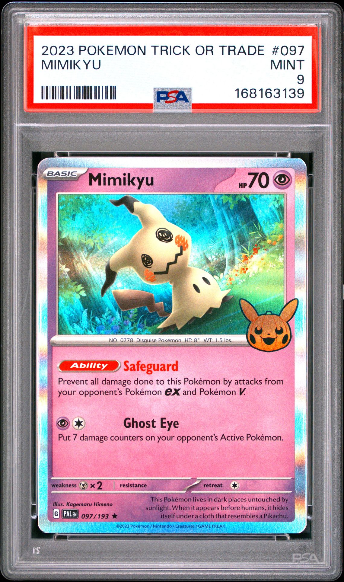 2023 Pokemon Trick Or Trade Mimikyu #097 Mint 9 front