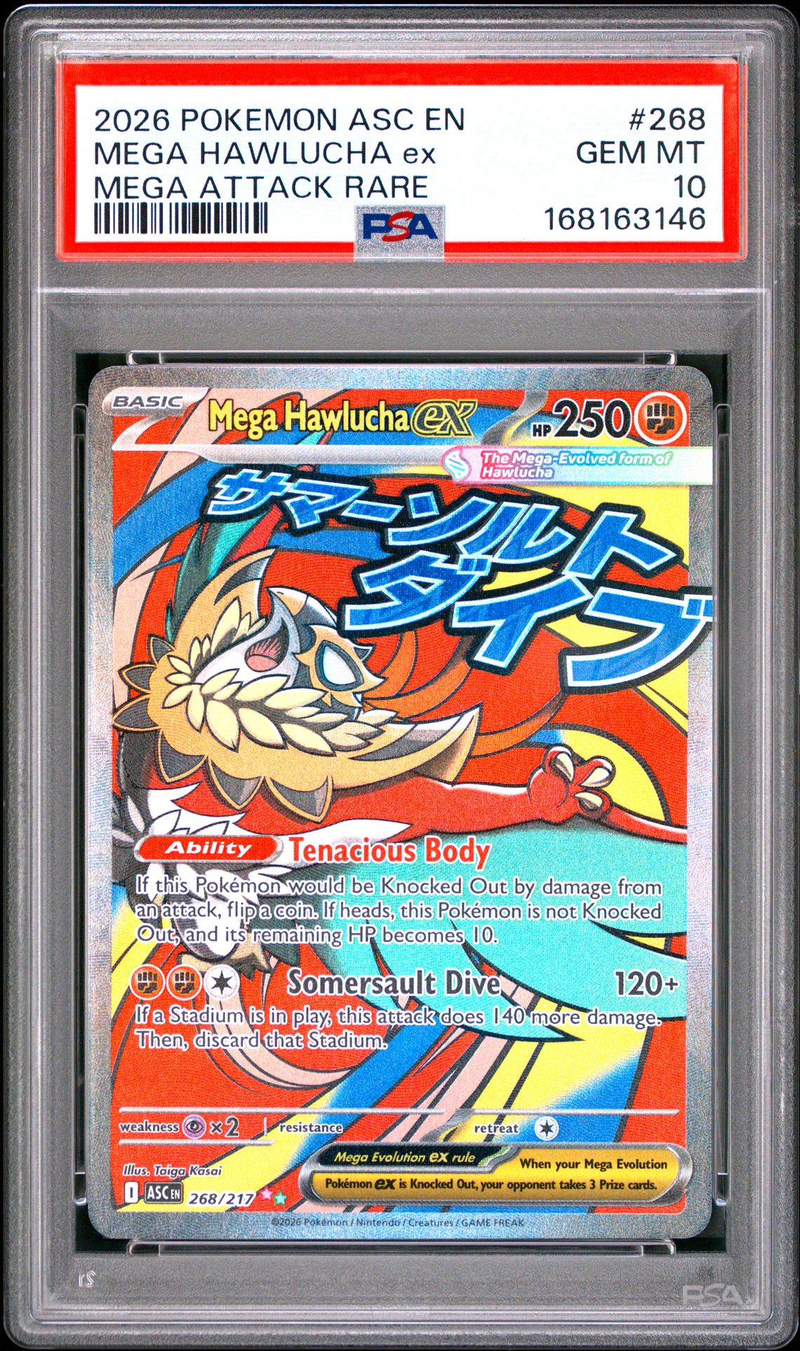 2026 Pokemon Asc En-Ascended Heroes Mega Hawlucha Ex #268 (Mega Attack Rare) Gem Mt 10 front