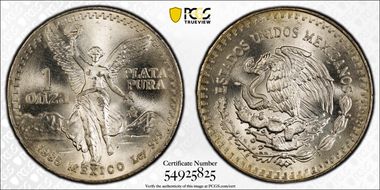 1985-Mo Onza Libertad Ag MS66