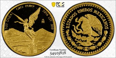 2016-Mo 1/20 oz Libertad Au PR70DCAM