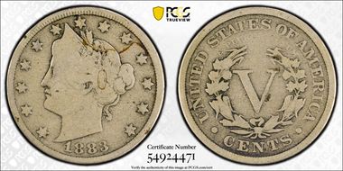 1883 5C With CENTS G6