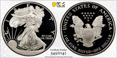 1995-P $1 Silver Eagle PR67DCAM