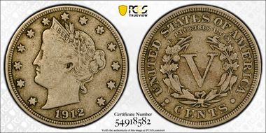 1912-D 5C VF20