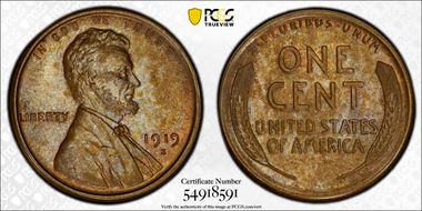 1919-S 1C MS62BN