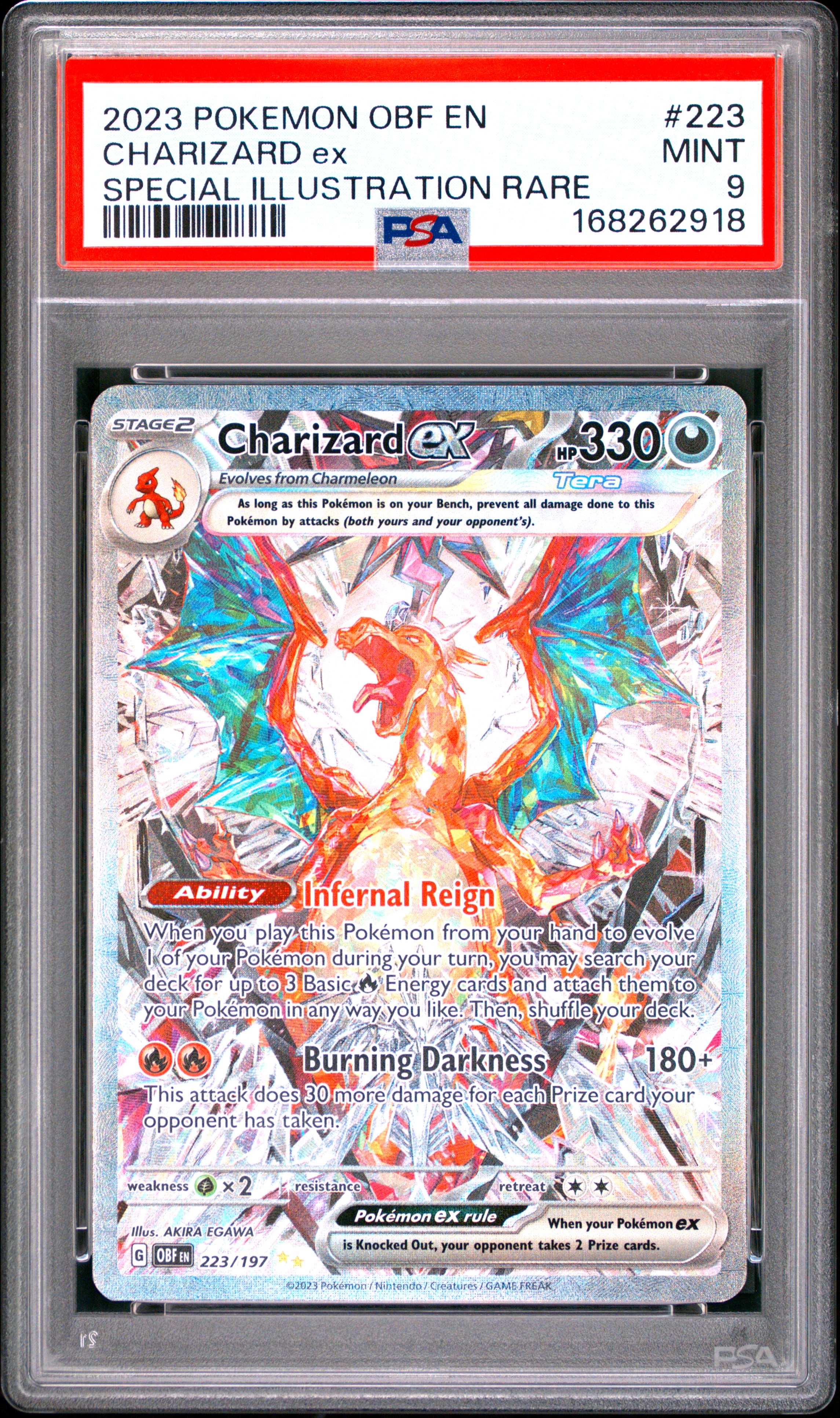 2023 #223 Charizard EX PSA 9 Obf EN-Obsidian Flames