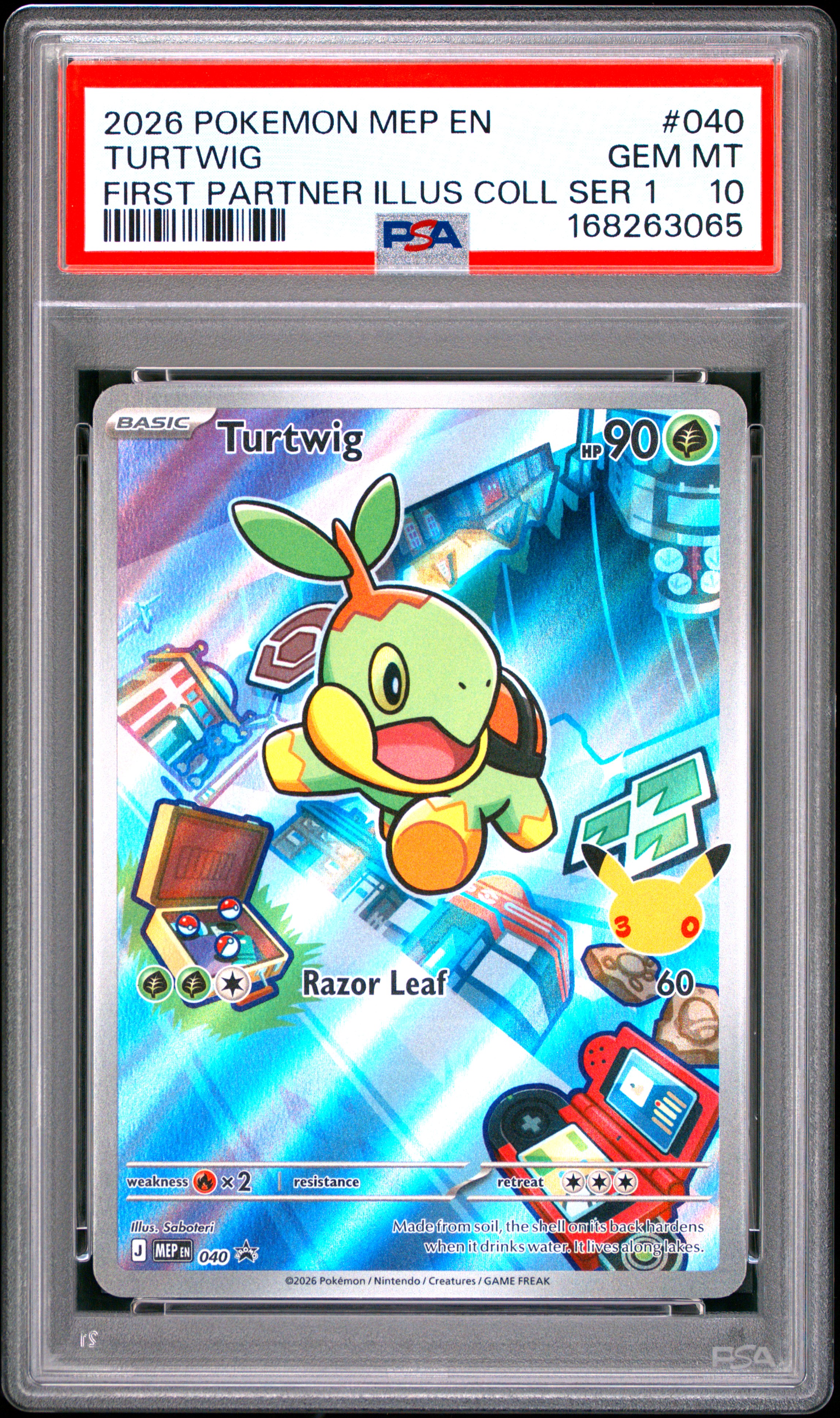 2026 #040 Turtwig PSA 10 Mep EN-Me Black Star Promo