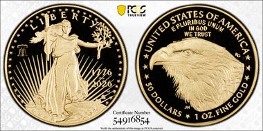 2026-W $50 Gold Eagle w/ Liberty Bell 250 Privy PR70DCAM