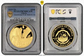 2025 TS $500 Amenhotep IV & Nefertiti Au PR70DCAM