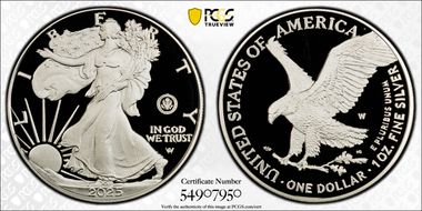 2025-W $1 Silver Eagle w/ U.S. Army Privy 250th Anniversary PR69DCAM