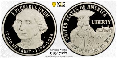 2026-S 25C Revolutionary War Ag PR69DCAM