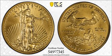 2017 $5 Gold Eagle MS69