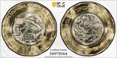 2026-Mo 20 Peso Monterrey 2026 FIFA World Cup MS68