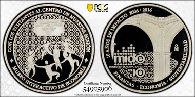 2016-Mo Medal Econ. Interactive Museum 10th Anniversary Ag PR69DCAM