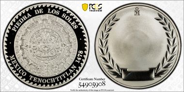 (2025)-Mo Medal Piedra De Los Soles Mexico-Tenochtitlan Ag MS69