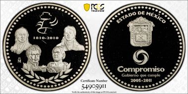 2011-Mo Medal 1810-2010 Compromiso Ag Gobierno que Cumple Ag PR69DCAM