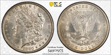 1880 $1 AU58