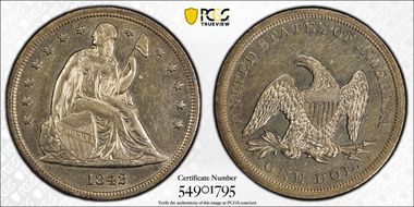 1842 $1 AU58