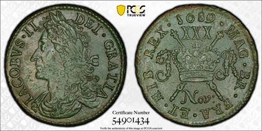 1689 Nov 1/2 Cr S-6579E5 Gun Money No Stop After HIB N1