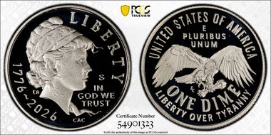 2026-S 10C Emerging Liberty Ag PR70DCAM