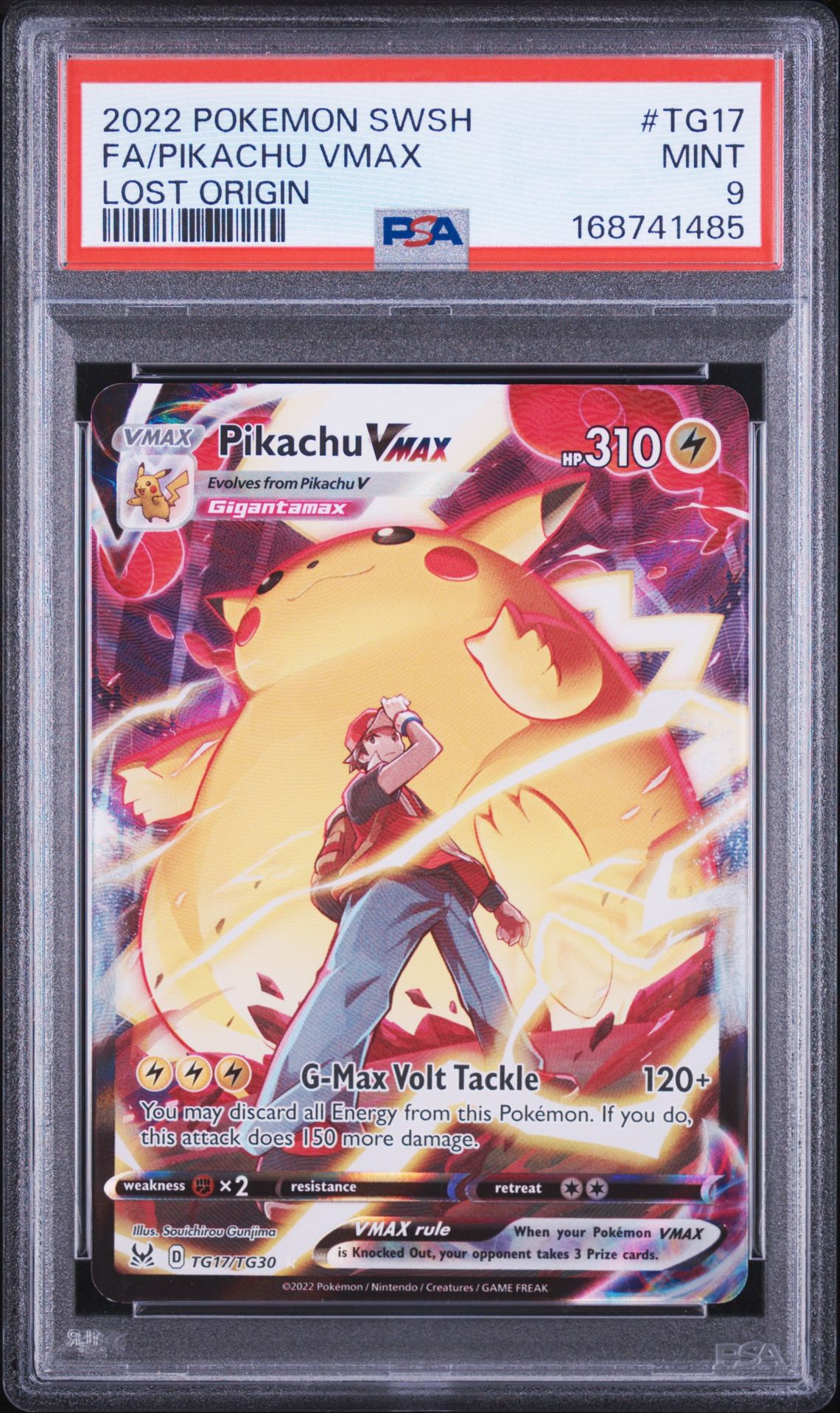 2022 Pokemon Sword & Shield Lost Origin Fa/Pikachu Vmax #Tg17 (Lost Origin) Mint 9 front