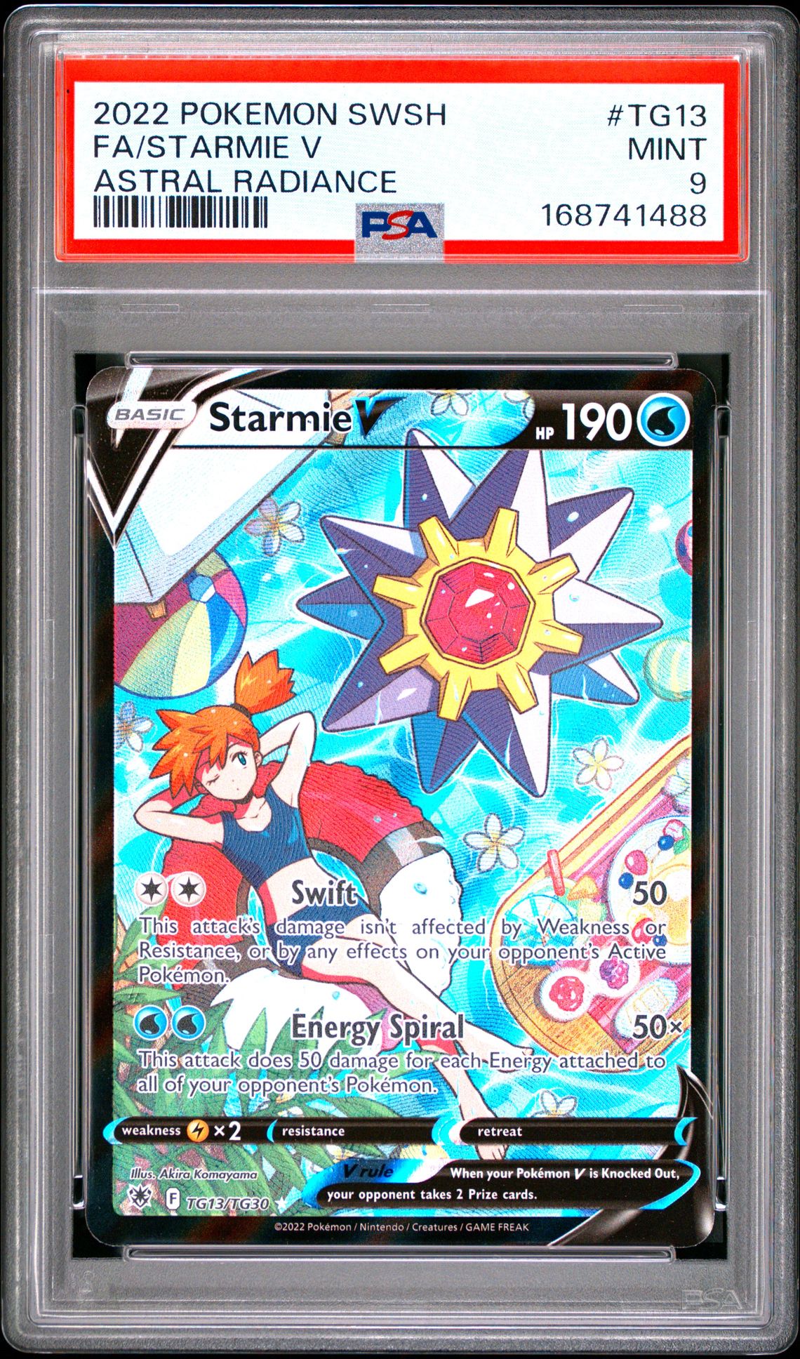 2022 Pokemon Sword & Shield Astral Radiance Fa/Starmie V #Tg13 (Astral Radiance) Mint 9 front