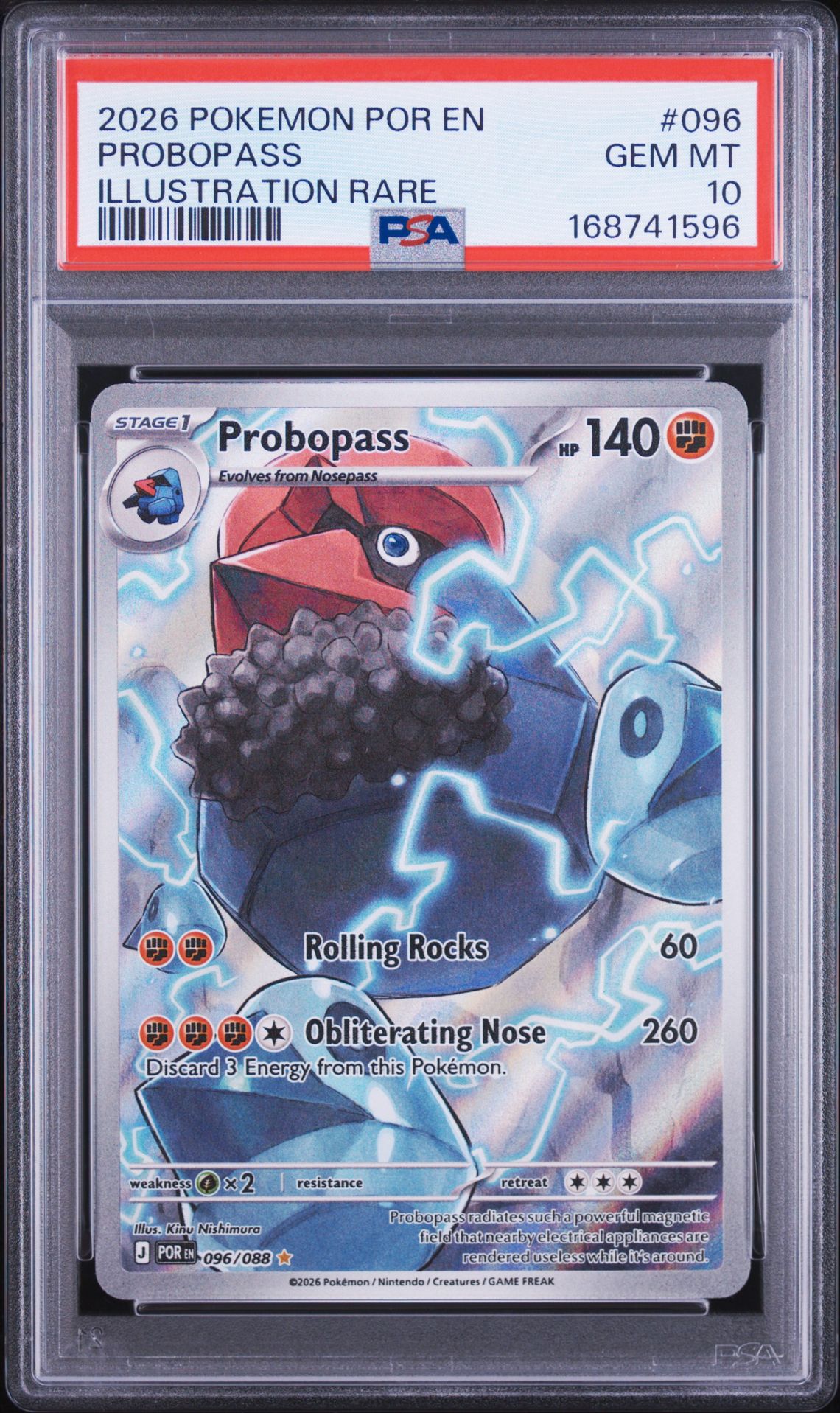 2026 Pokemon Por En-Perfect Order Probopass #096 (Illustration Rare) Gem Mt 10 front