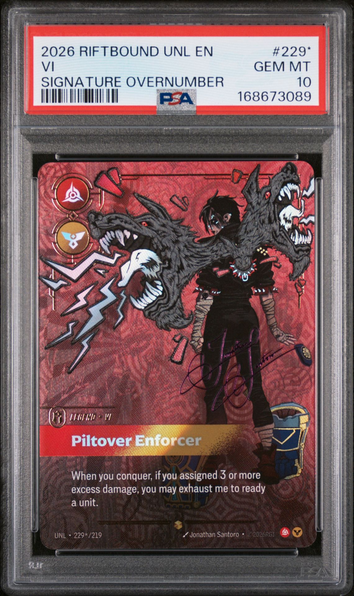 2026 Riftbound: League Of Legends Unl-Unleashed Vi #229* (Signature Overnumber) Gem Mt 10 front view - PSA graded GEM MT 10