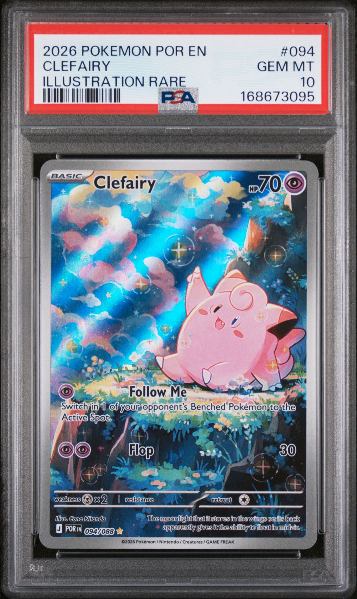 2026 POKEMON POR EN-PERFECT ORDER CLEFAIRY ILLUSTRATION RARE 094 GEM MT 10 front