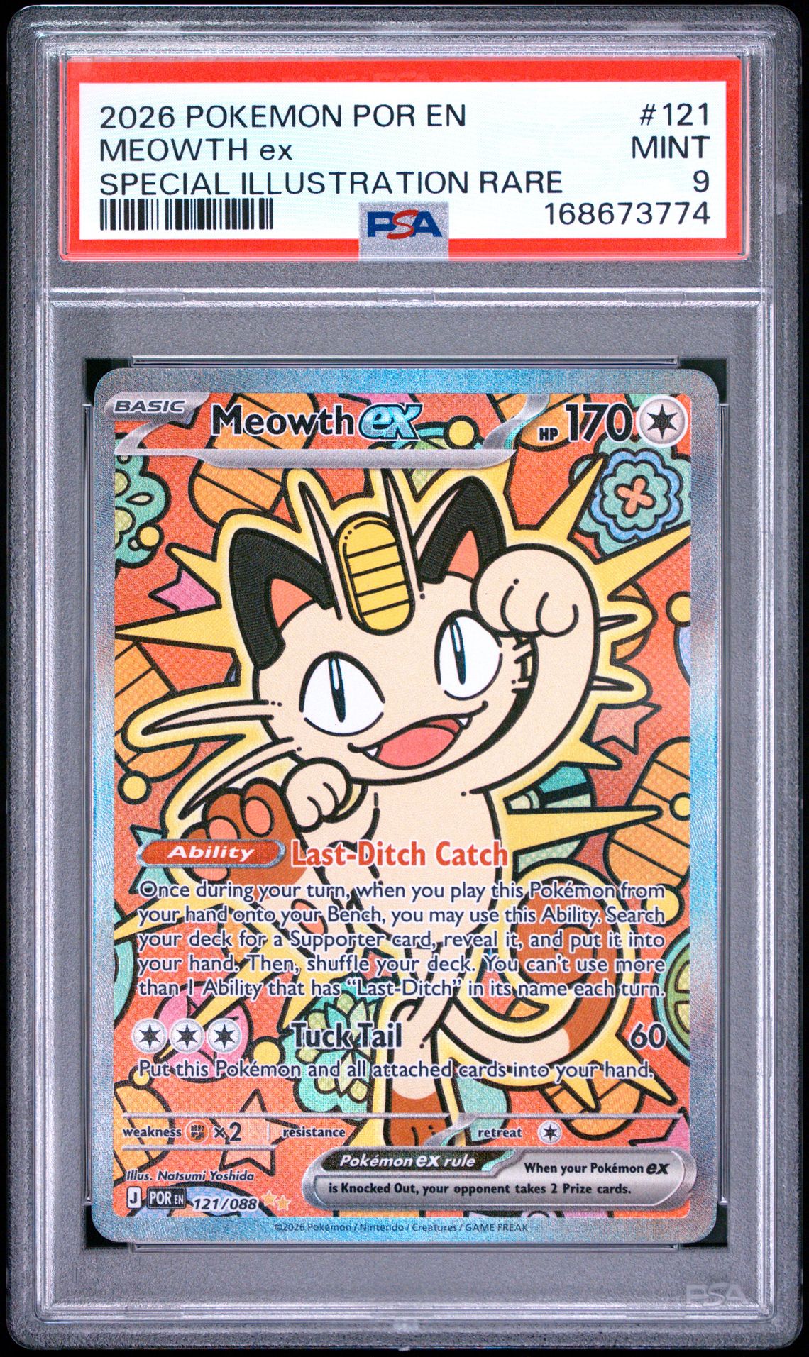 2026 Pokemon Por En-Perfect Order Meowth Ex #121 (Special Illustration Rare) Mint 9 front