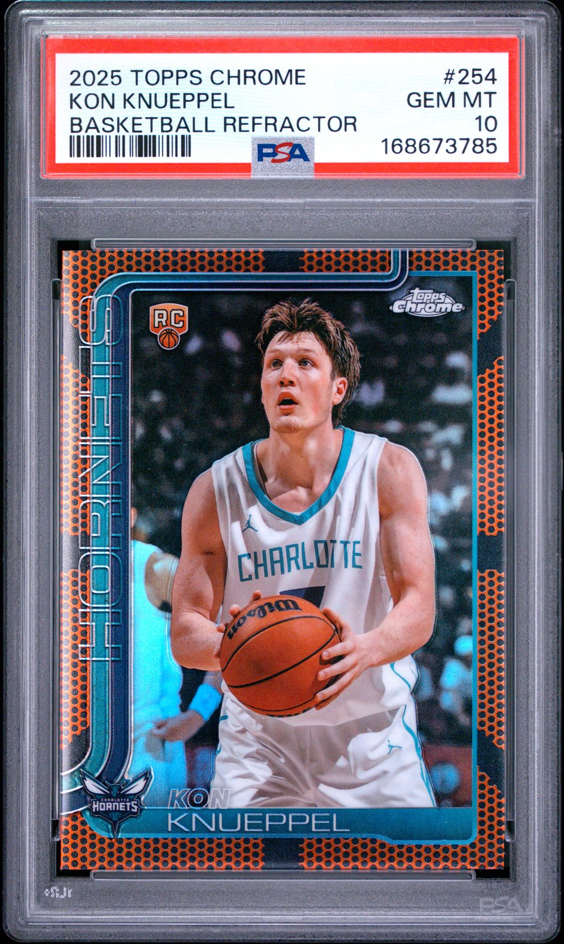 2025 Topps Chrome Kon Knueppel #254 (Basketball Refractor) Gem Mt 10 front