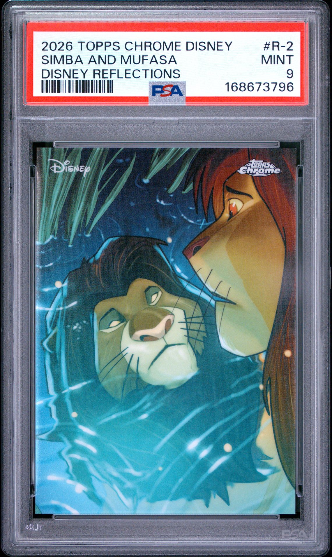 2026 Topps Chrome Disney Reflections Simba And Mufasa #R-2 Mint 9 front