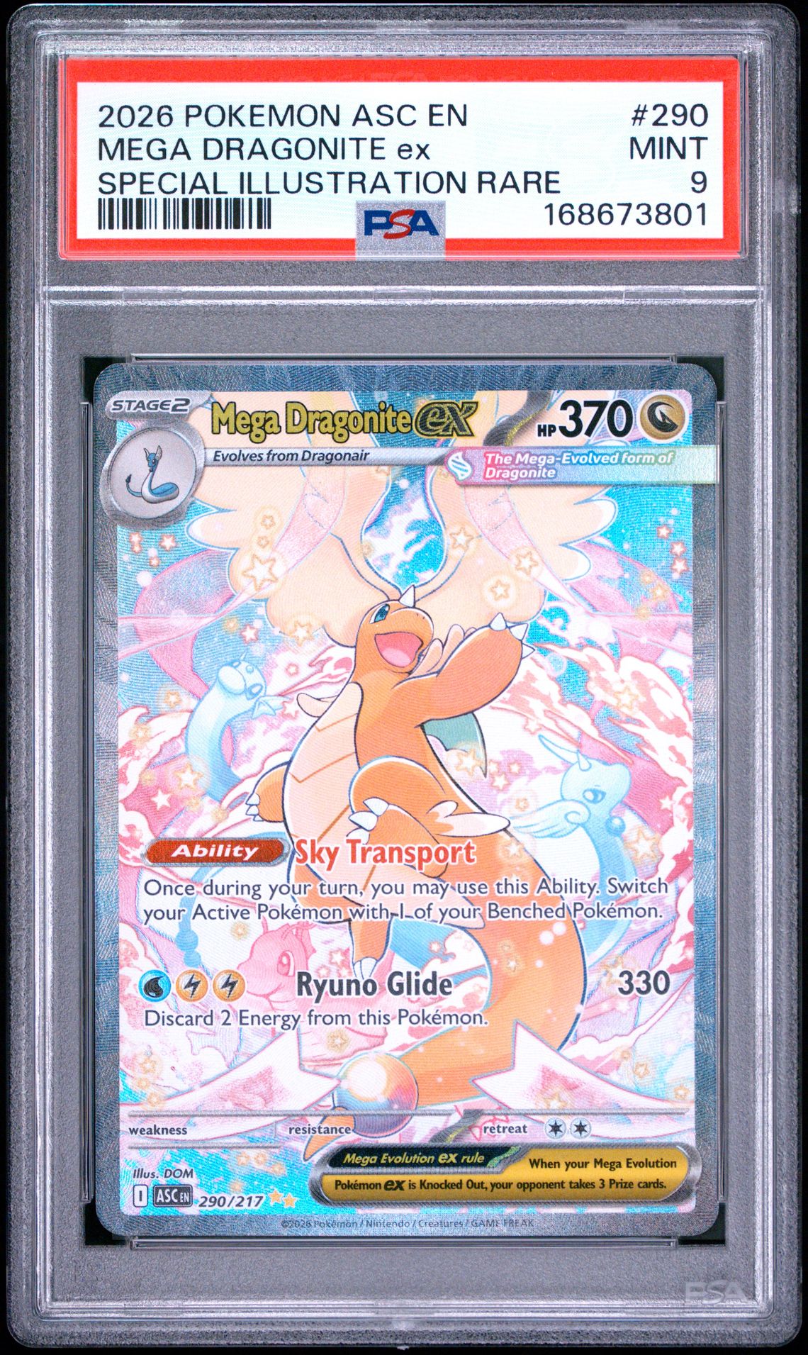 2026 Pokemon Asc En-Ascended Heroes Mega Dragonite Ex #290 (Special Illustration Rare) Mint 9 front