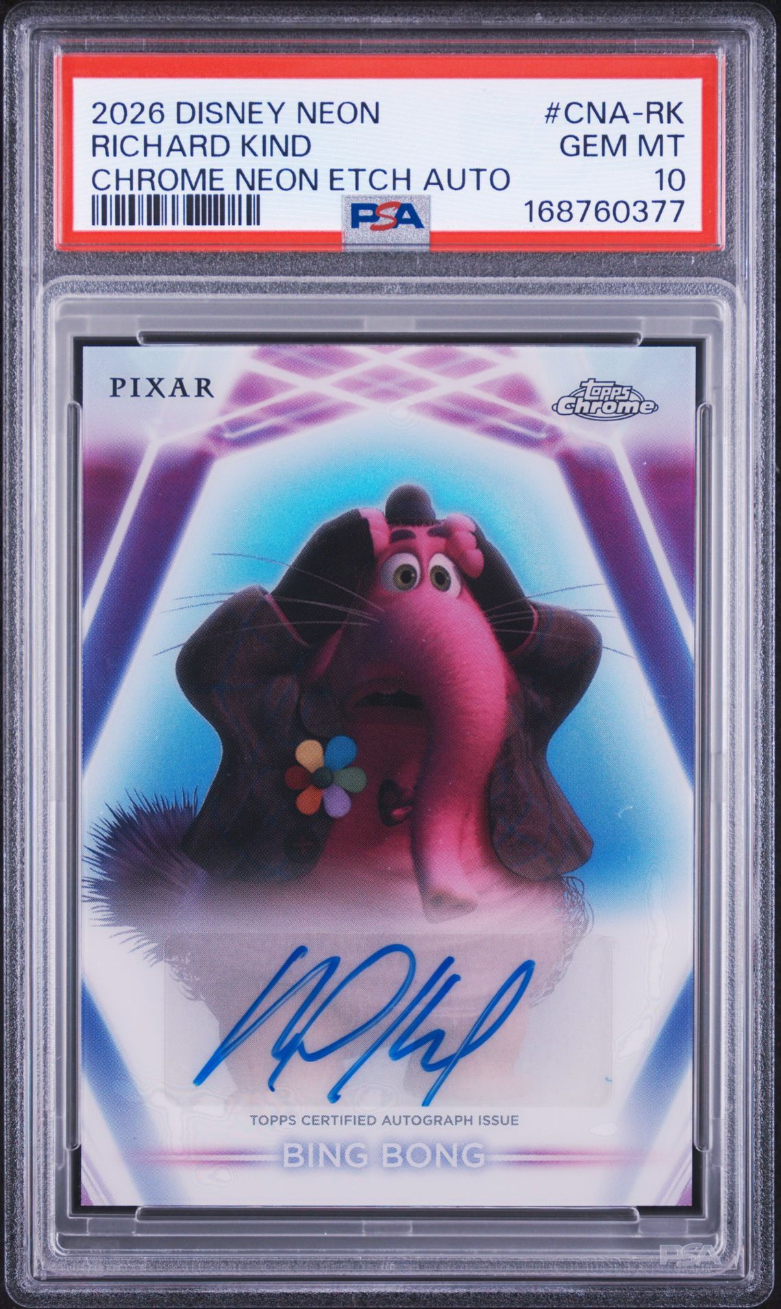 2026 Topps Disney Neon Chrome Neon Etch Autographs Richard Kind #Cna-Rk Gem Mt 10 front
