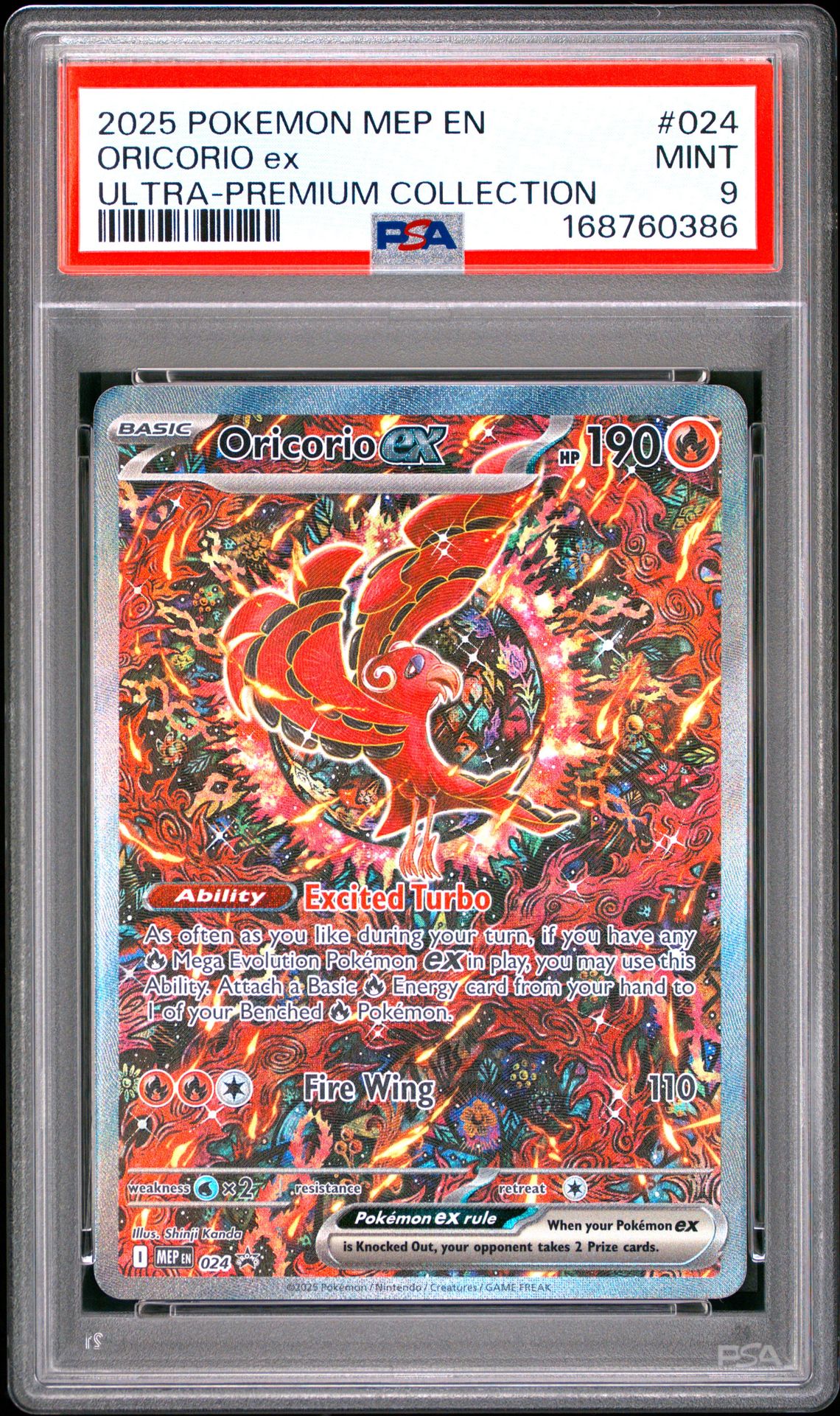 2025 Pokemon Mep En-Me Black Star Promo Oricorio Ex #024 (Ultra-Premium Collection) Mint 9 front