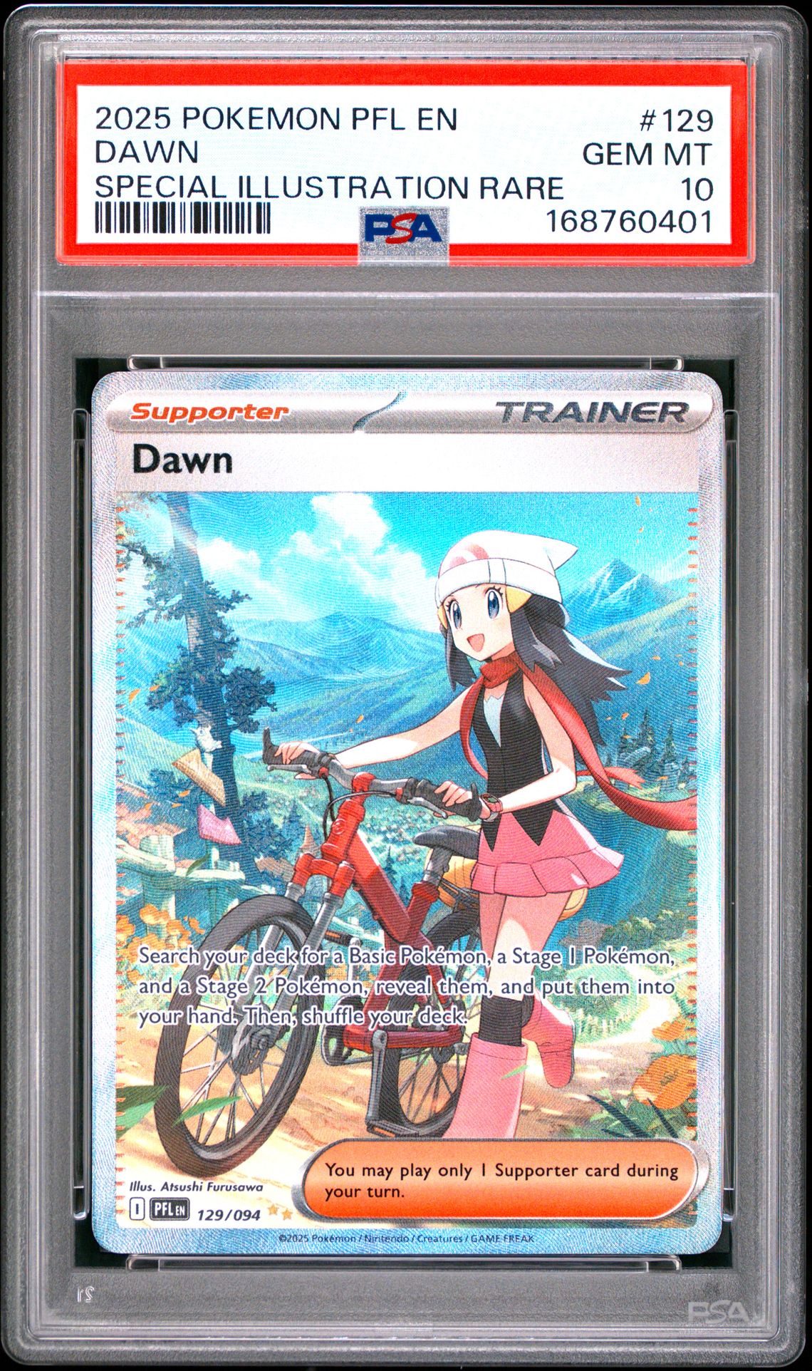 2025 Pokemon Pfl En-Phantasmal Flames Dawn #129 (Special Illustration Rare) Gem Mt 10 front