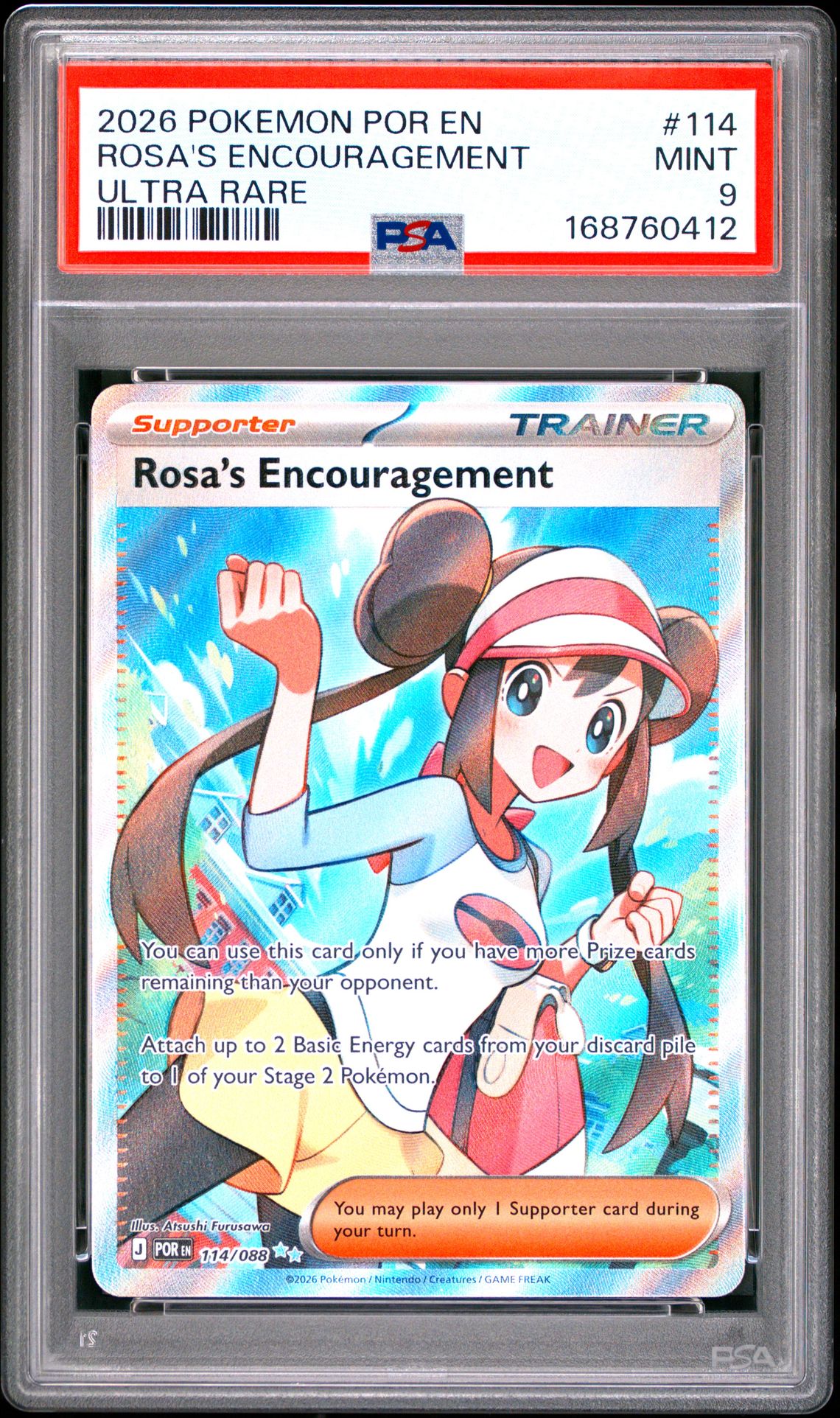 2026 Pokemon Por En-Perfect Order Rosa's Encouragement #114 (Ultra Rare) Mint 9 front