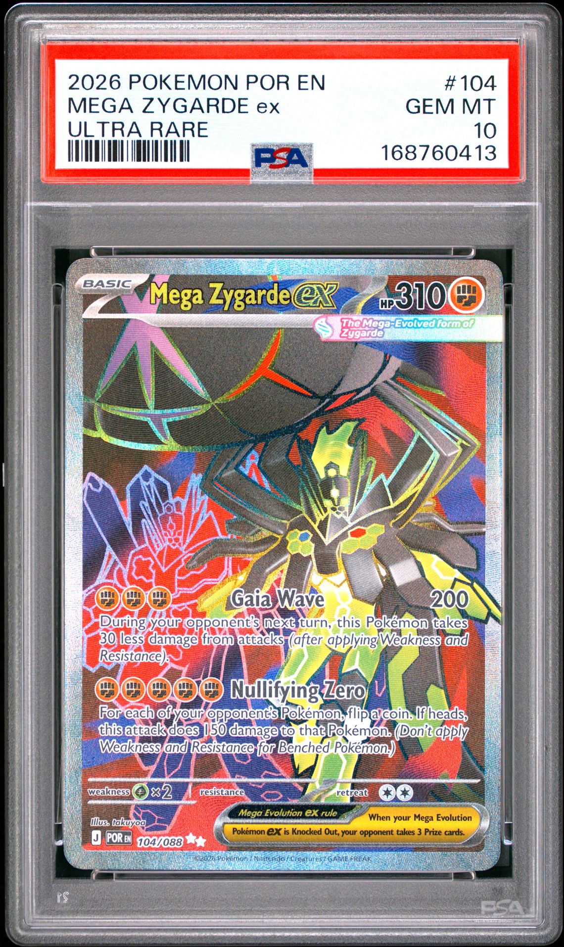 2026 POKEMON POR EN-PERFECT ORDER MEGA ZYGARDE ex ULTRA RARE 104 GEM MT 10 front