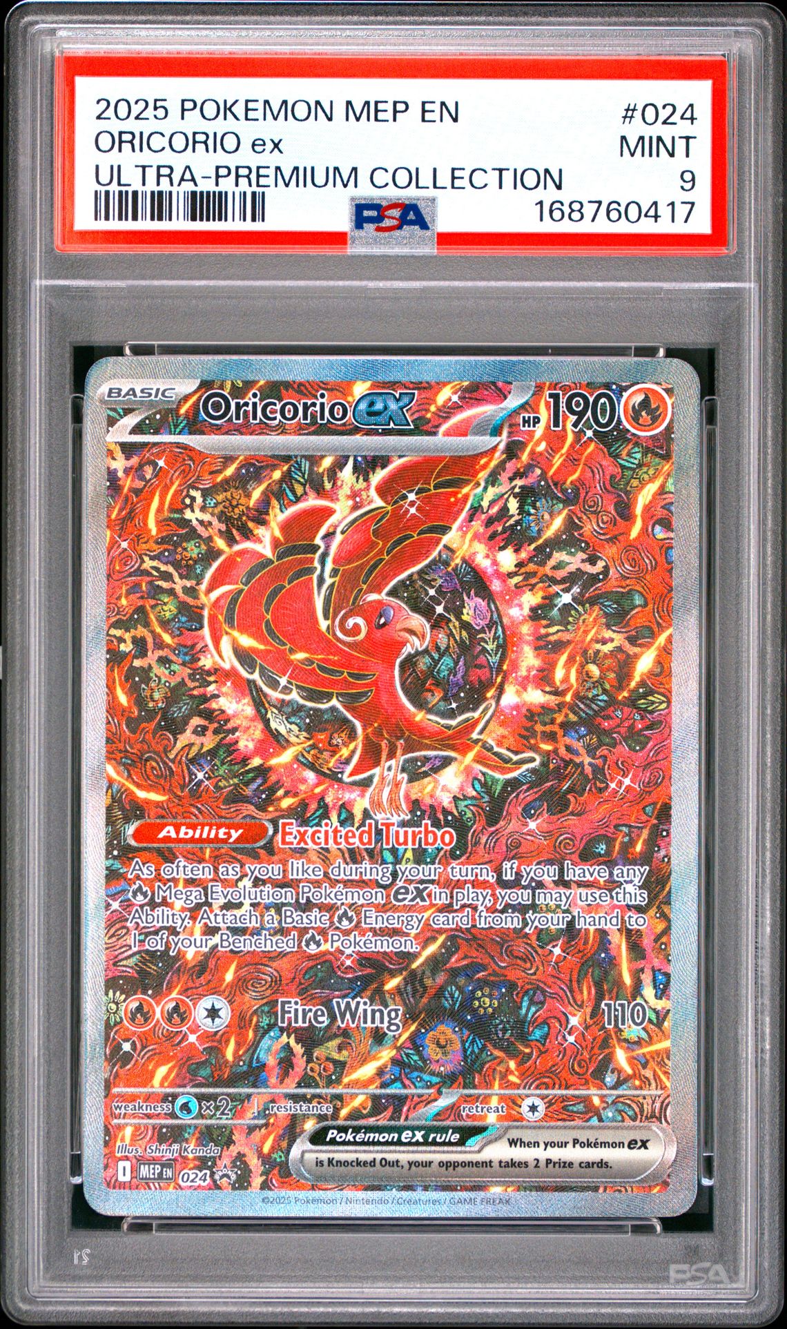 2025 Pokemon Mep En-Me Black Star Promo Oricorio Ex #024 (Ultra-Premium Collection) Mint 9 front