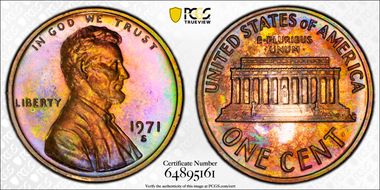 1971-S 1C PR66RB